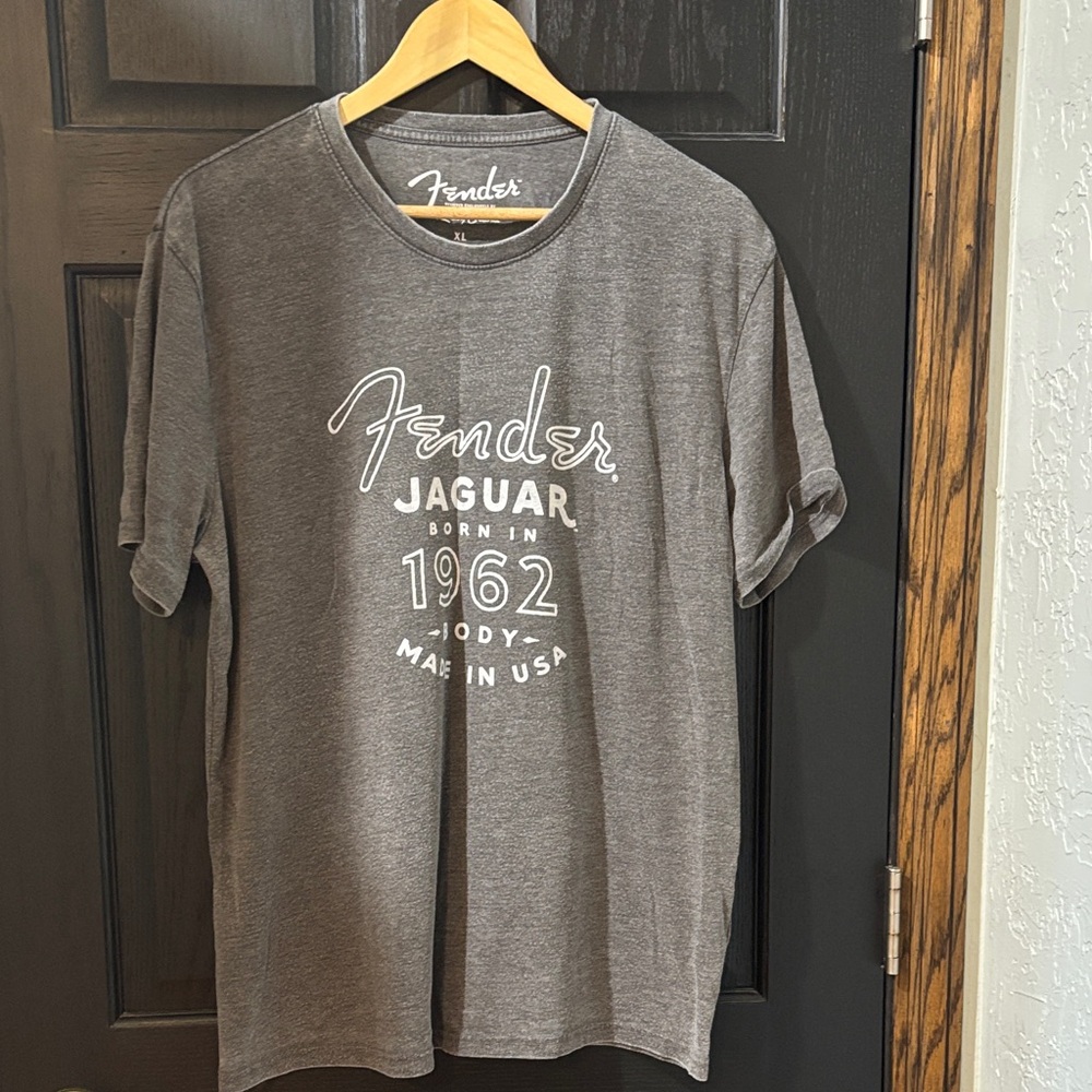 Lucky Brand Gray Fender Jaguar 1962 Graphic Tee